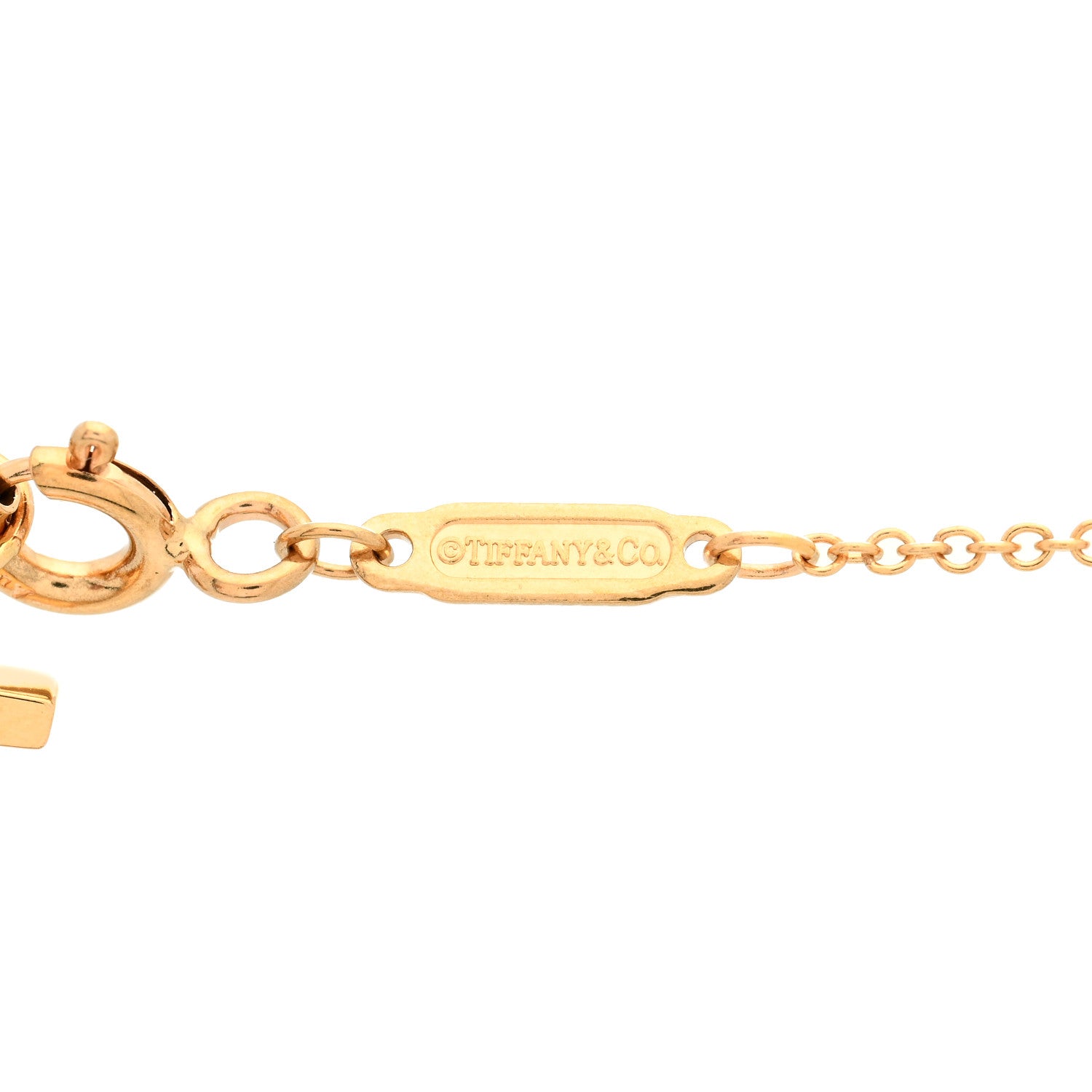 Tiffany 18K Rose Gold Large T Smile Pendant Necklace 5 of 6