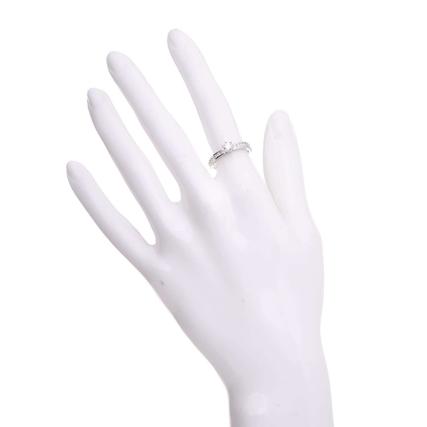 Tiffany 18K Platinum Diamond .31ct Engagement Ring 52 6 9 of 12