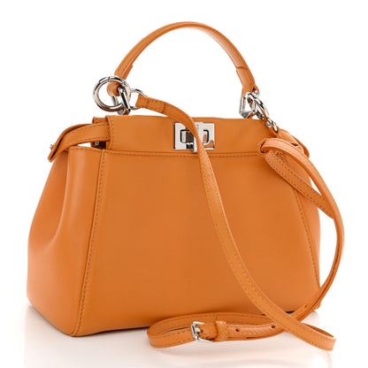 Fendi Nappa Mini Peekaboo Iconic Satchel Giallo Syrup 3 of 10