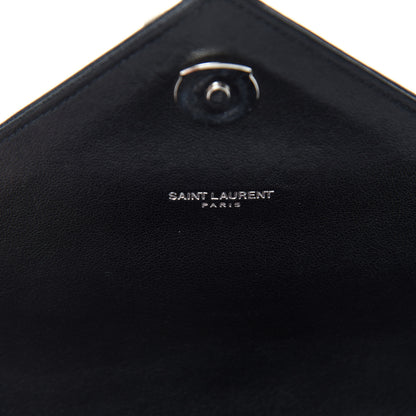 Saint Laurent Sheepskin Tri-Quilt Monogram Medium College Bag Black 11 of 12