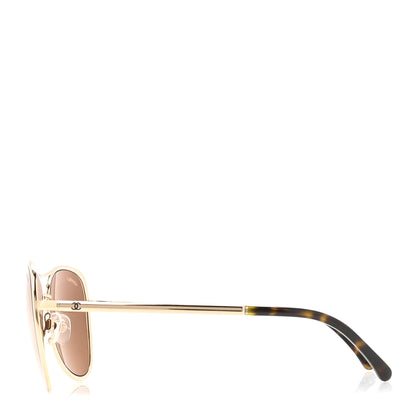 Chanel Metal Mirrored Pilot Summer Sunglasses 4223 Gold 3 of 8