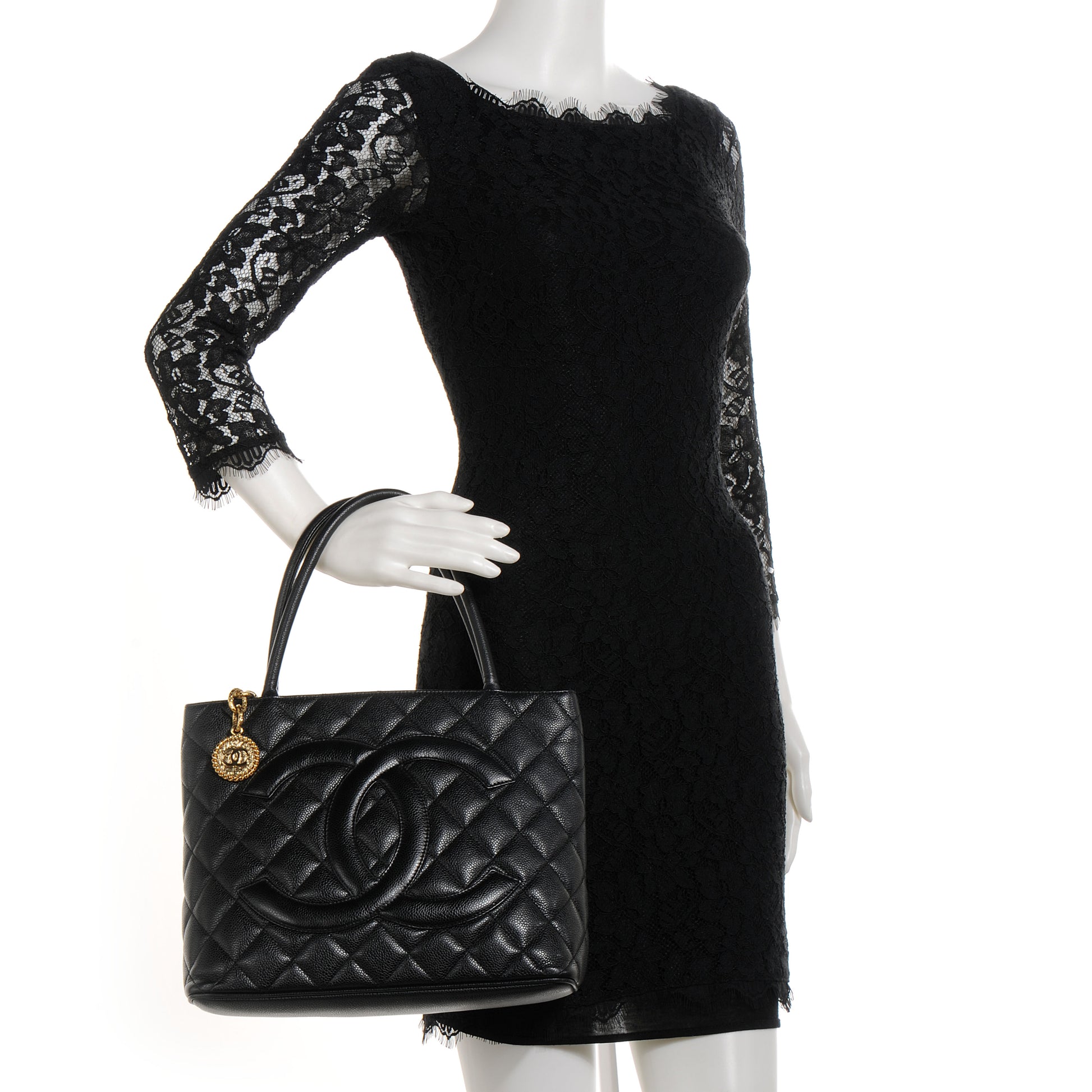 Chanel Caviar Medallion Tote Black 2 of 8