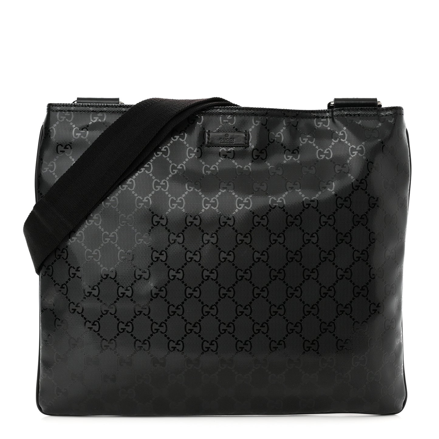 Imprime Monogram Medium Flat Messenger Bag Black