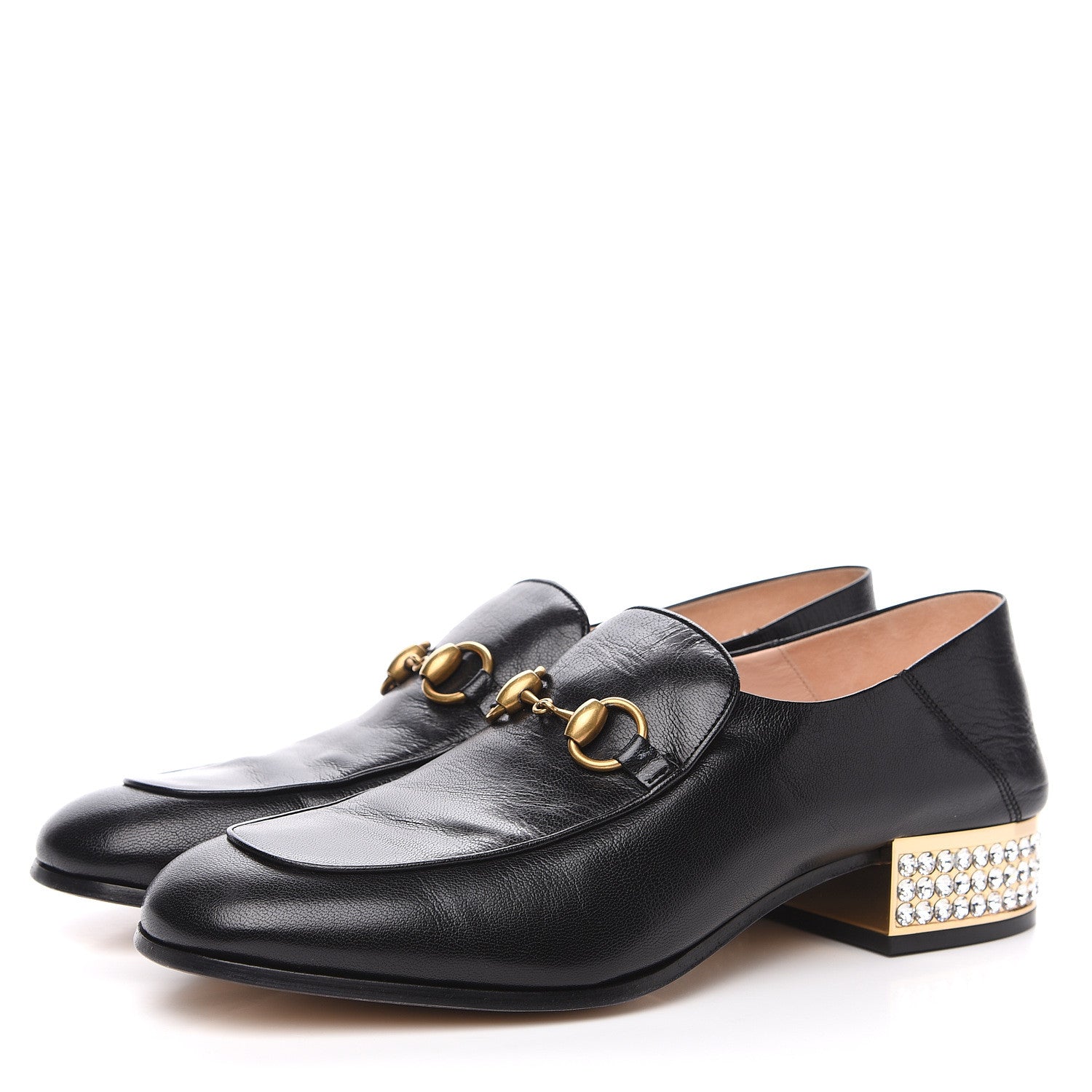 Gucci Goatskin Crystal Womens Horsebit Loafers 41 Black 3 of 10