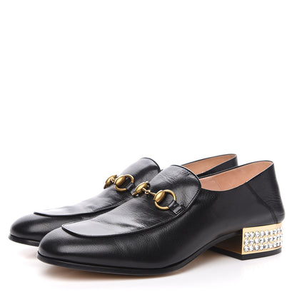 Gucci Goatskin Crystal Womens Horsebit Loafers 41 Black 3 of 10