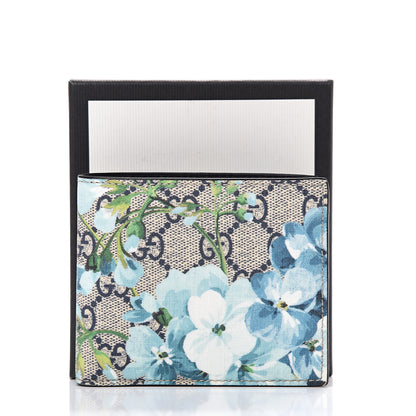Gucci GG Supreme Monogram Blooms Bi-Fold Wallet Beige Blue Navy 8 of 8