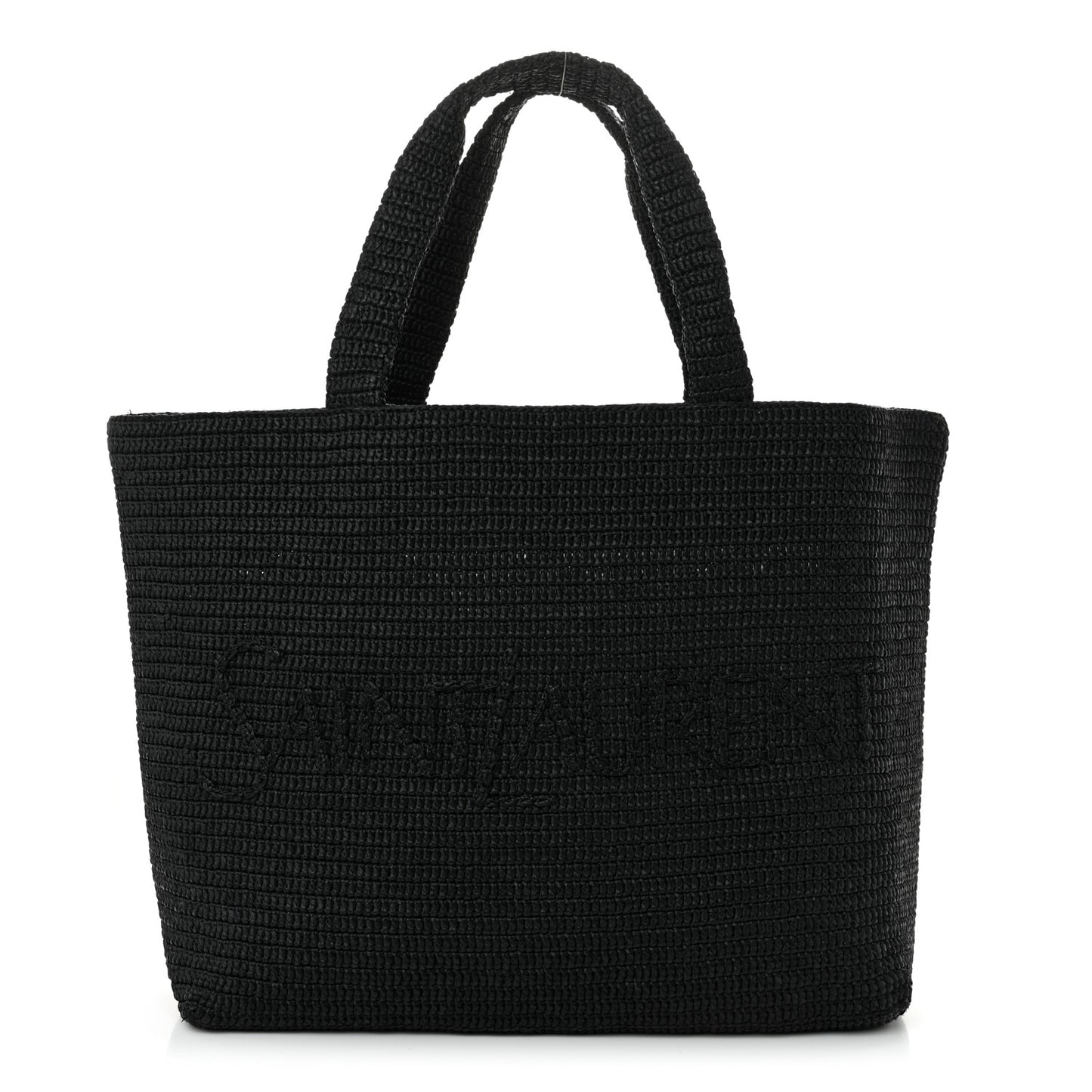 Raffia Logo Tote Black