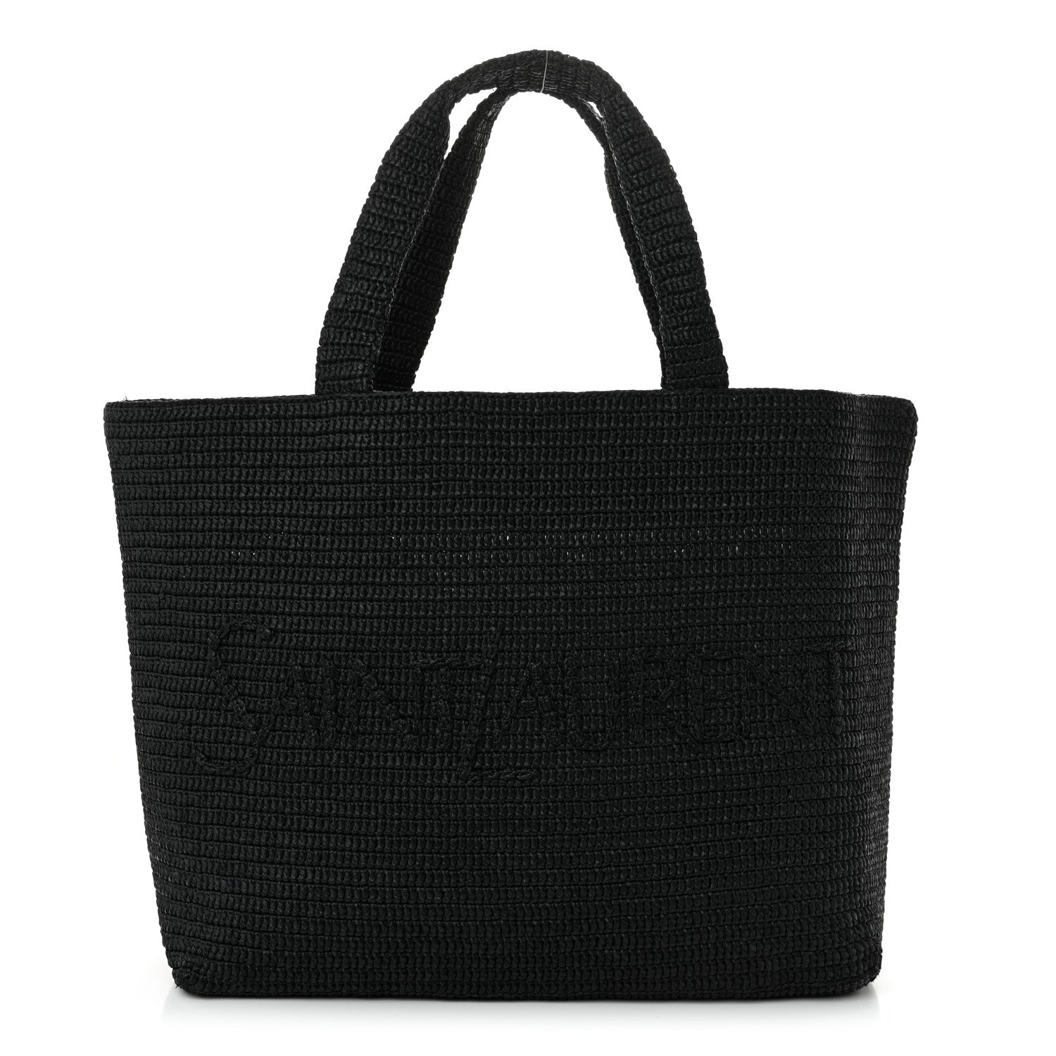 Saint Laurent Raffia Logo Tote Black 1 of 10