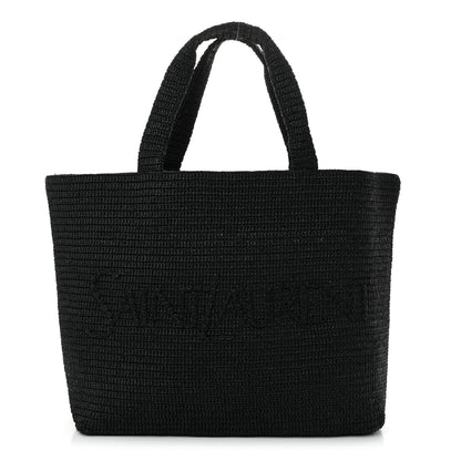 Saint Laurent Raffia Logo Tote Black 1 of 10
