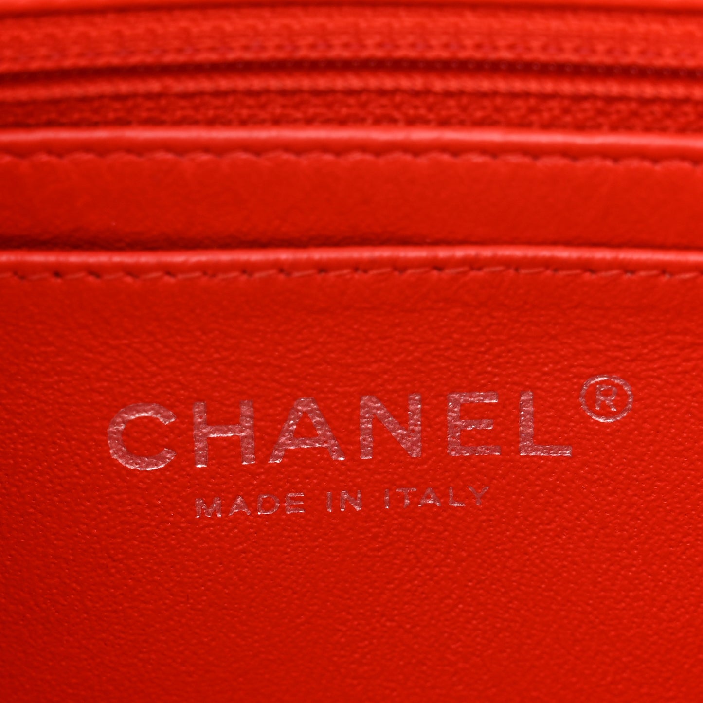 Patent Calfskin Quilted Mini Rectangular Flap Red
