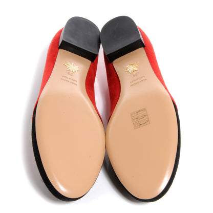 FASHIONPHILE CHARLOTTEOLYMPIASuedeBisouxLip-DetailSmokingSlippers39Red 5 of 6