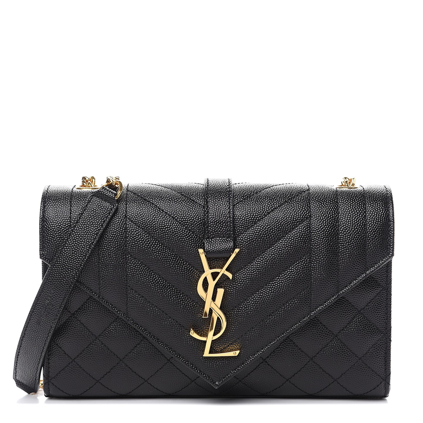 Grain De Poudre Textured Mixed Matelasse Triquilt Small Monogram Satchel Black