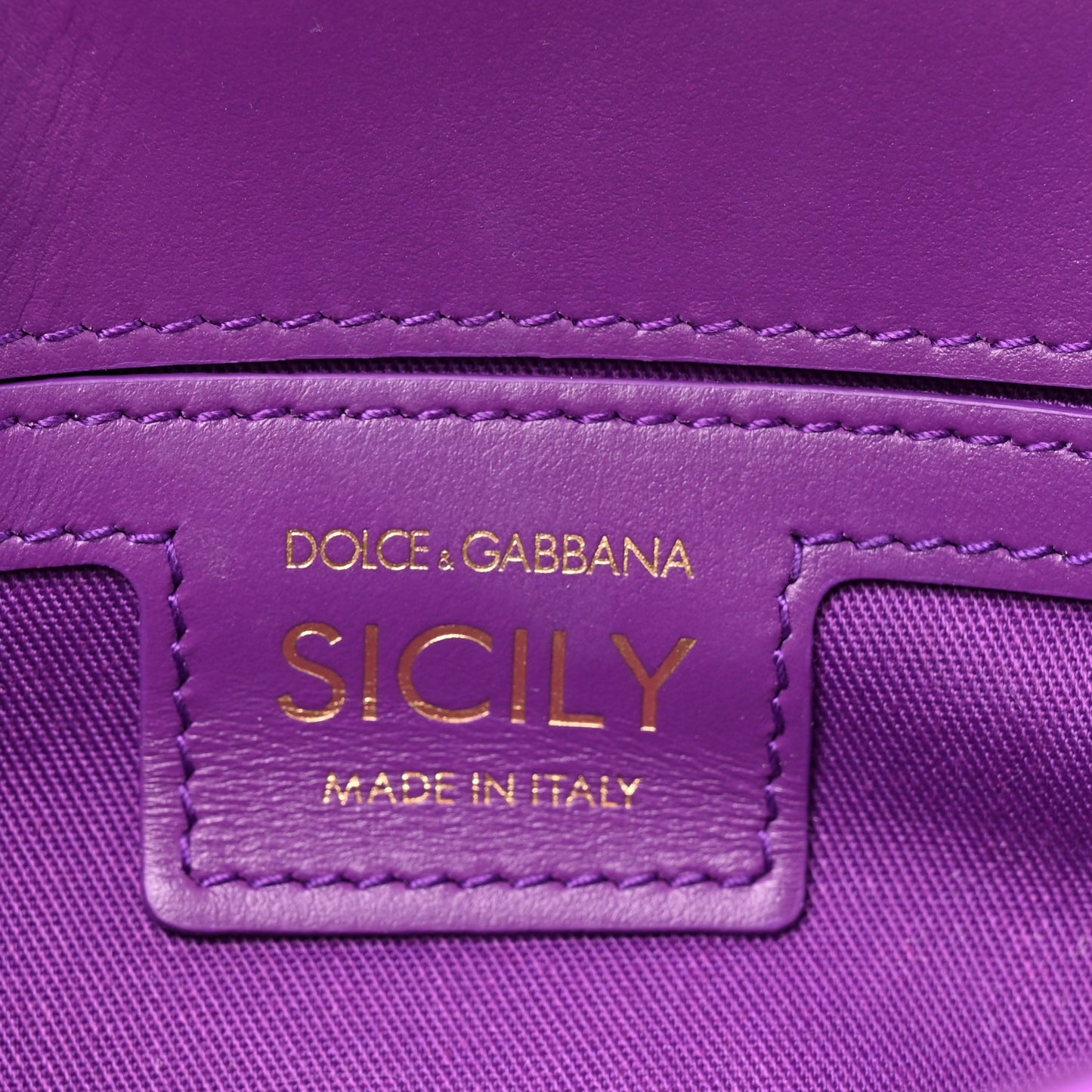 Canvas Embroidery Majolica Small Sicily Handbag Purple