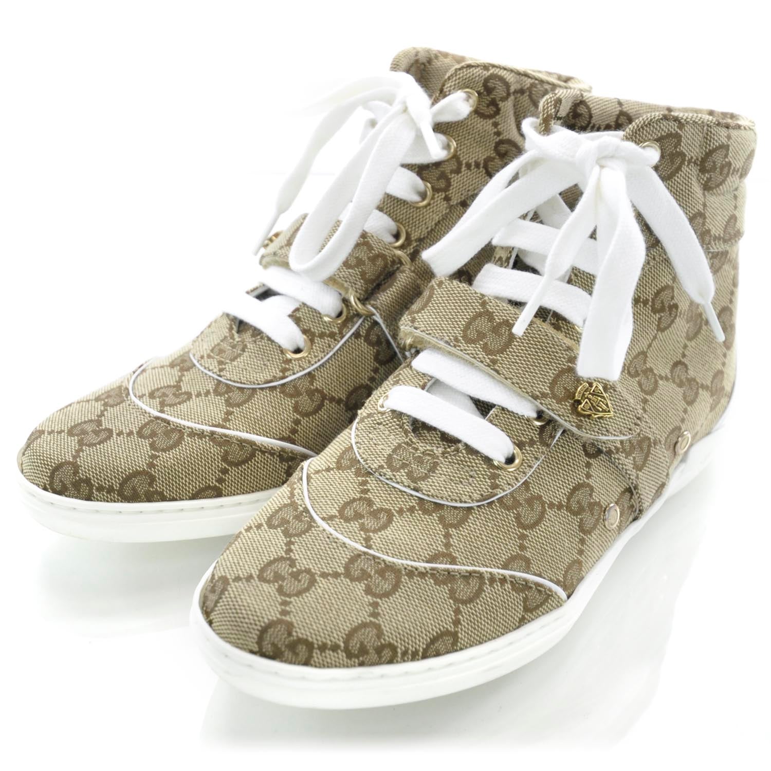 Gucci Monogram High Top Sneakers 34UK- size 4US 4 of 7