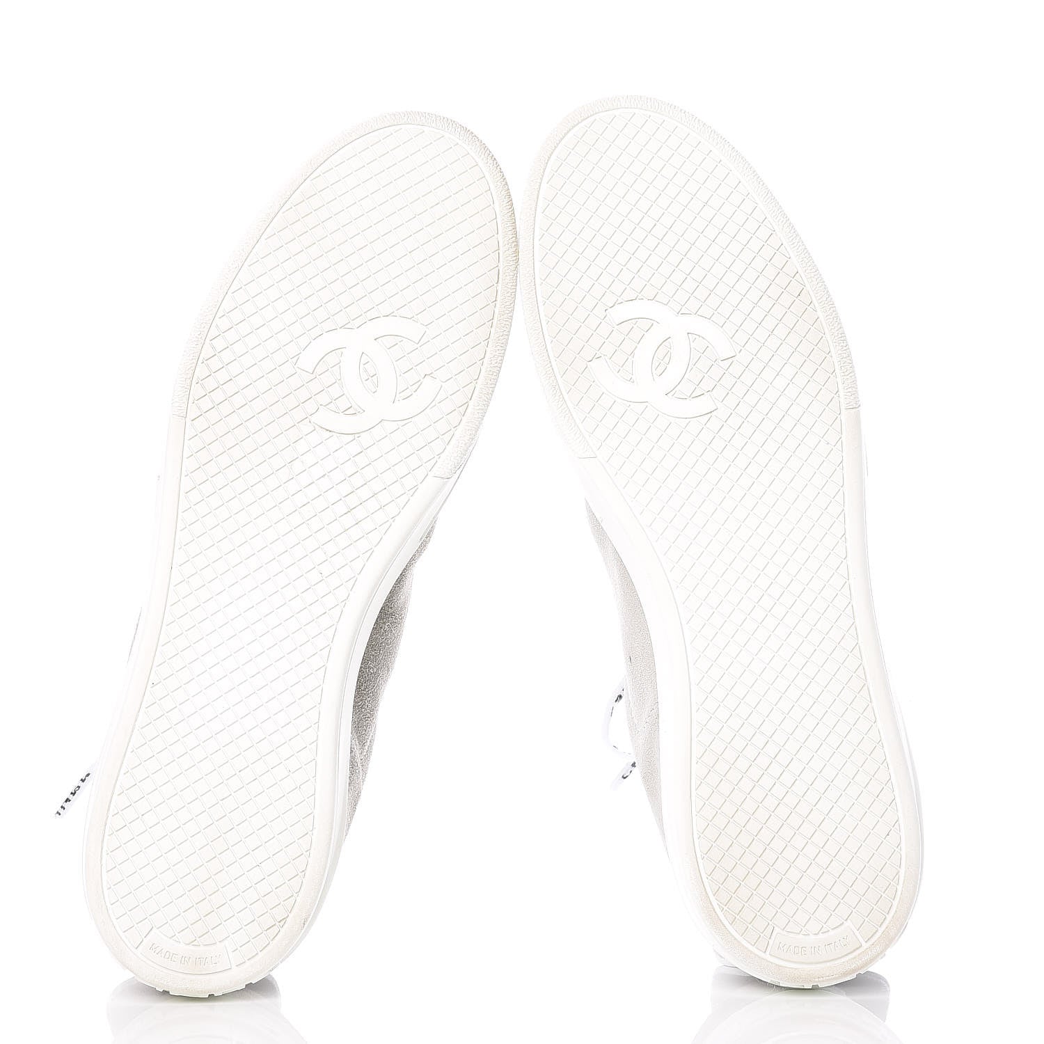 Chanel Suede Calfskin Womens Sneakers 39.5 Grey 9 of 22