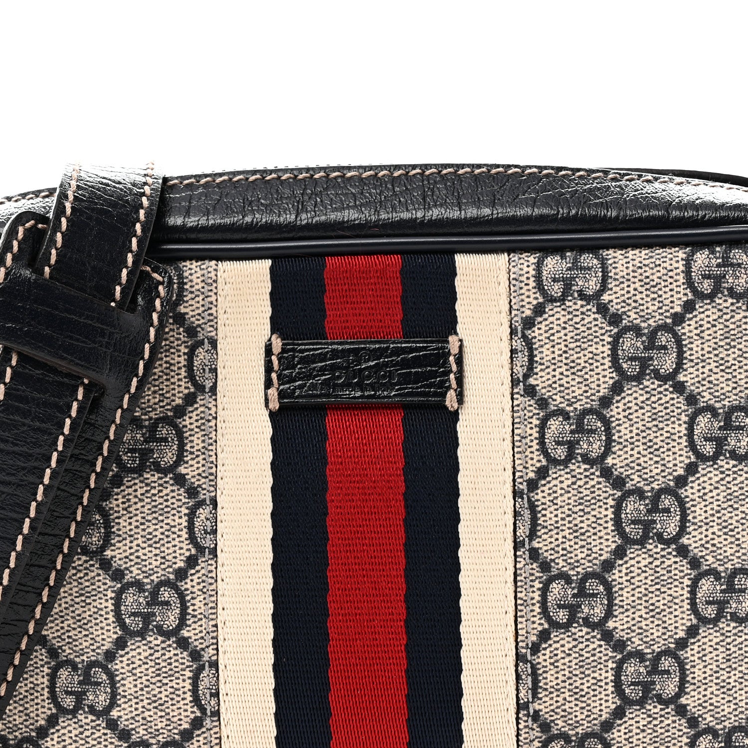 Gucci GG Supreme Monogram Web Small Shoulder Bag Navy 8 of 10