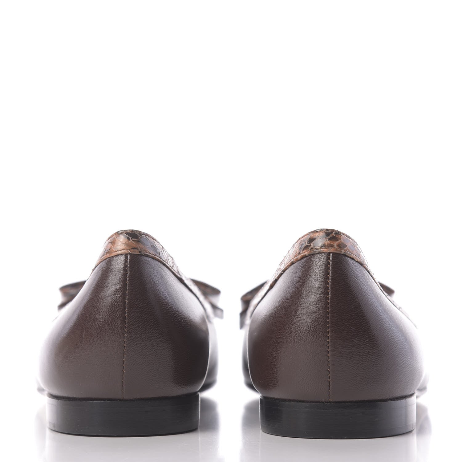 Gucci Malaga Kid Elaphe Yva Ballet Flats 40 Cocoa 7 of 12