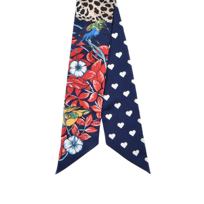 Hermes Silk Jungle Love Twilly Marine Rouge Brun 2 of 4