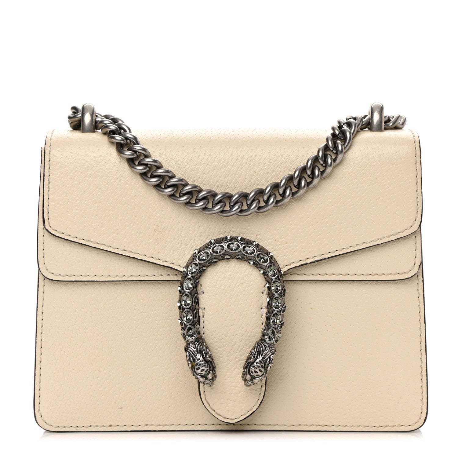 Gucci Textured Calfskin Crystal Mini Dionysus Shoulder Bag Mystic White 1 of 16