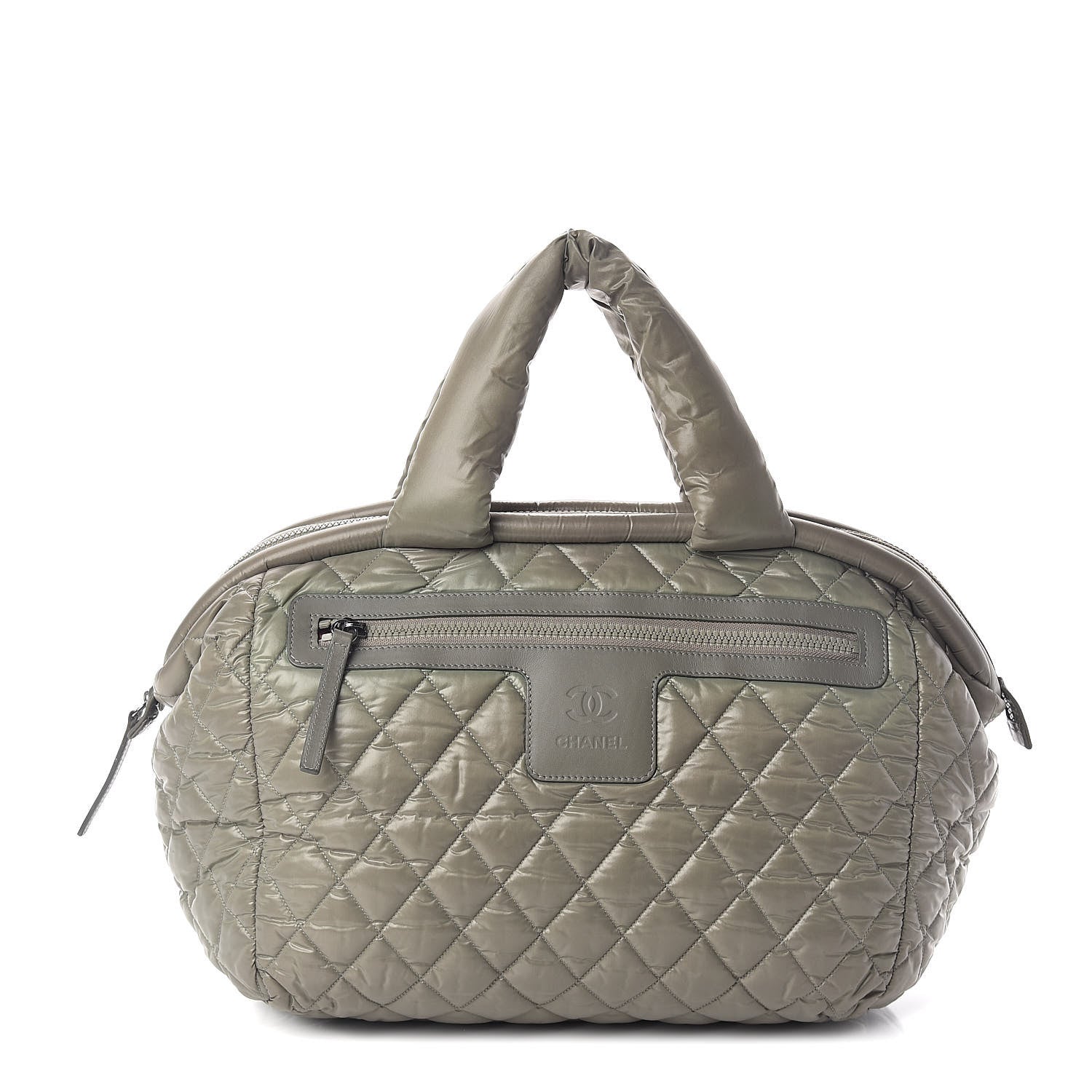 Chanel Nylon Quilted Coco Cocoon Bowler Green 1 of 10