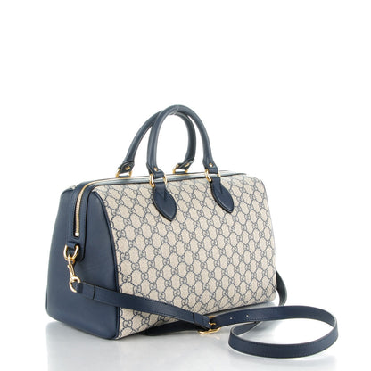 Gucci GG Supreme Monogram Medium Boston Beige Blue 3 of 7