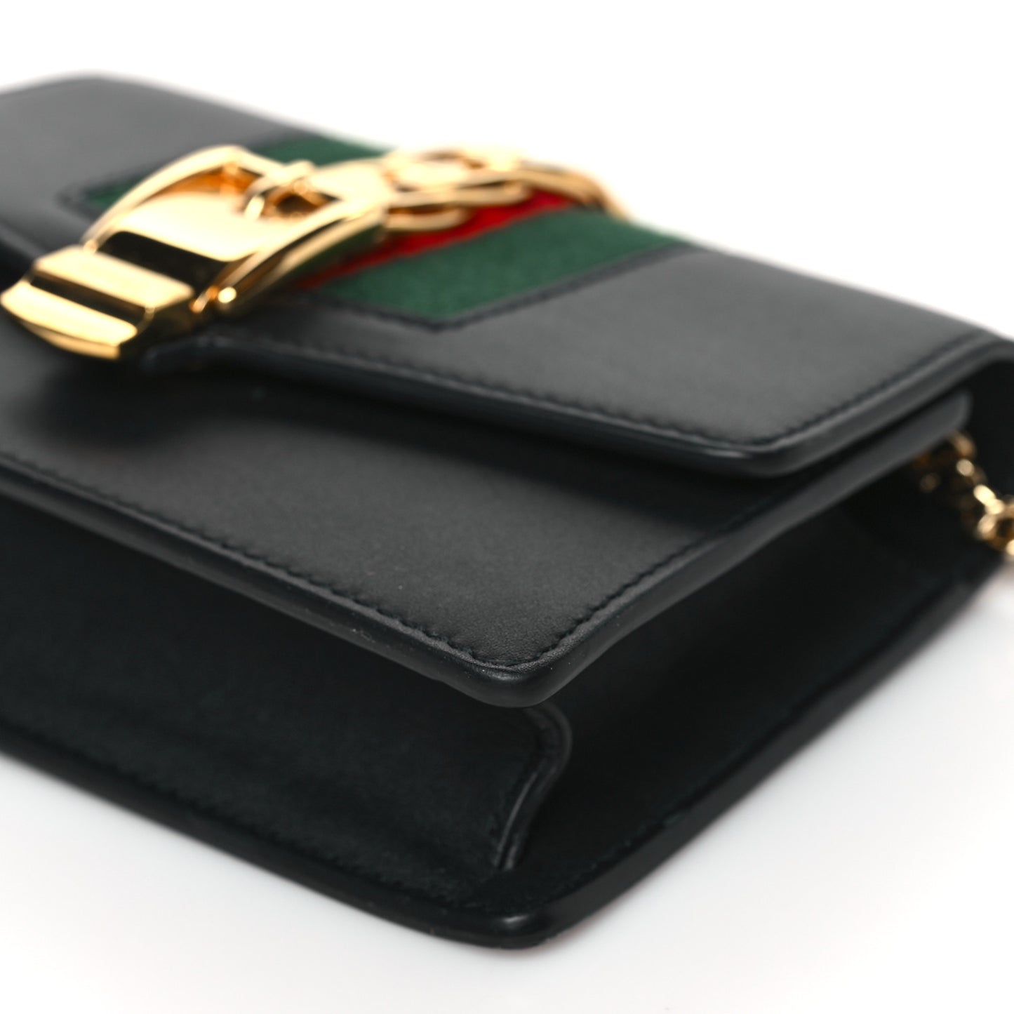 Calfskin Super Mini Sylvie Chain Shoulder Bag Black