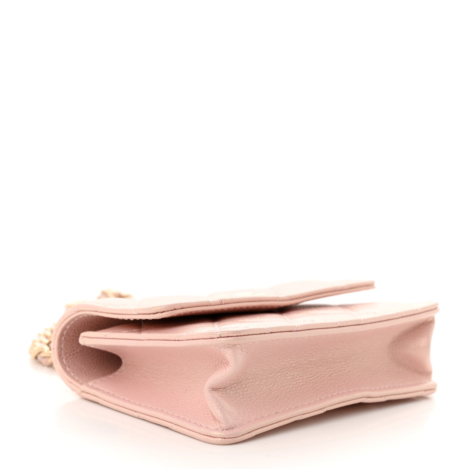 Chanel Iridescent Caviar Quilted Pearl On Top Coin Purse With Chain Light Pink 4 of 12