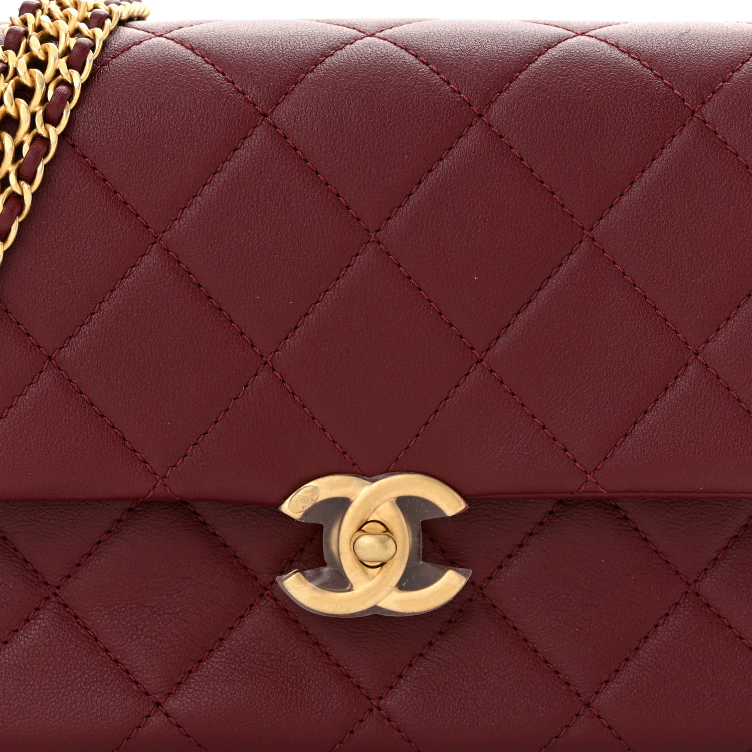 Chanel Calfskin Quilted Mini Chain Strap Flap Dark Brown 6 of 11