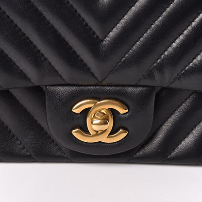 Chanel Lambskin Chevron Quilted Mini Square Flap Black 10 of 10