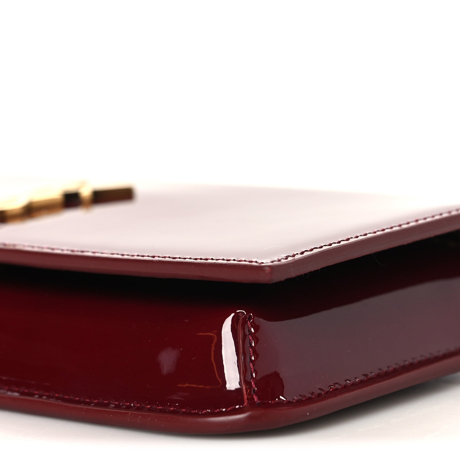 Saint Laurent Patent Monogram Phone Holder Crossbody Chataigne 9 of 9