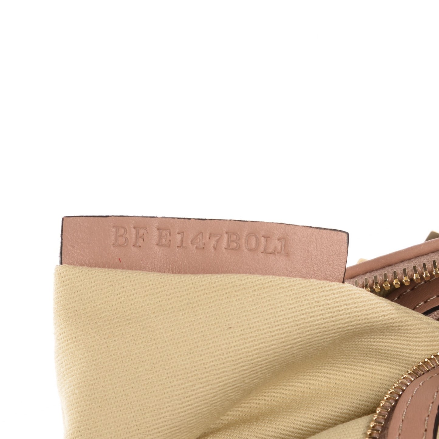 Vitello Large Rockstud Zip Pouch Soft Noisette
