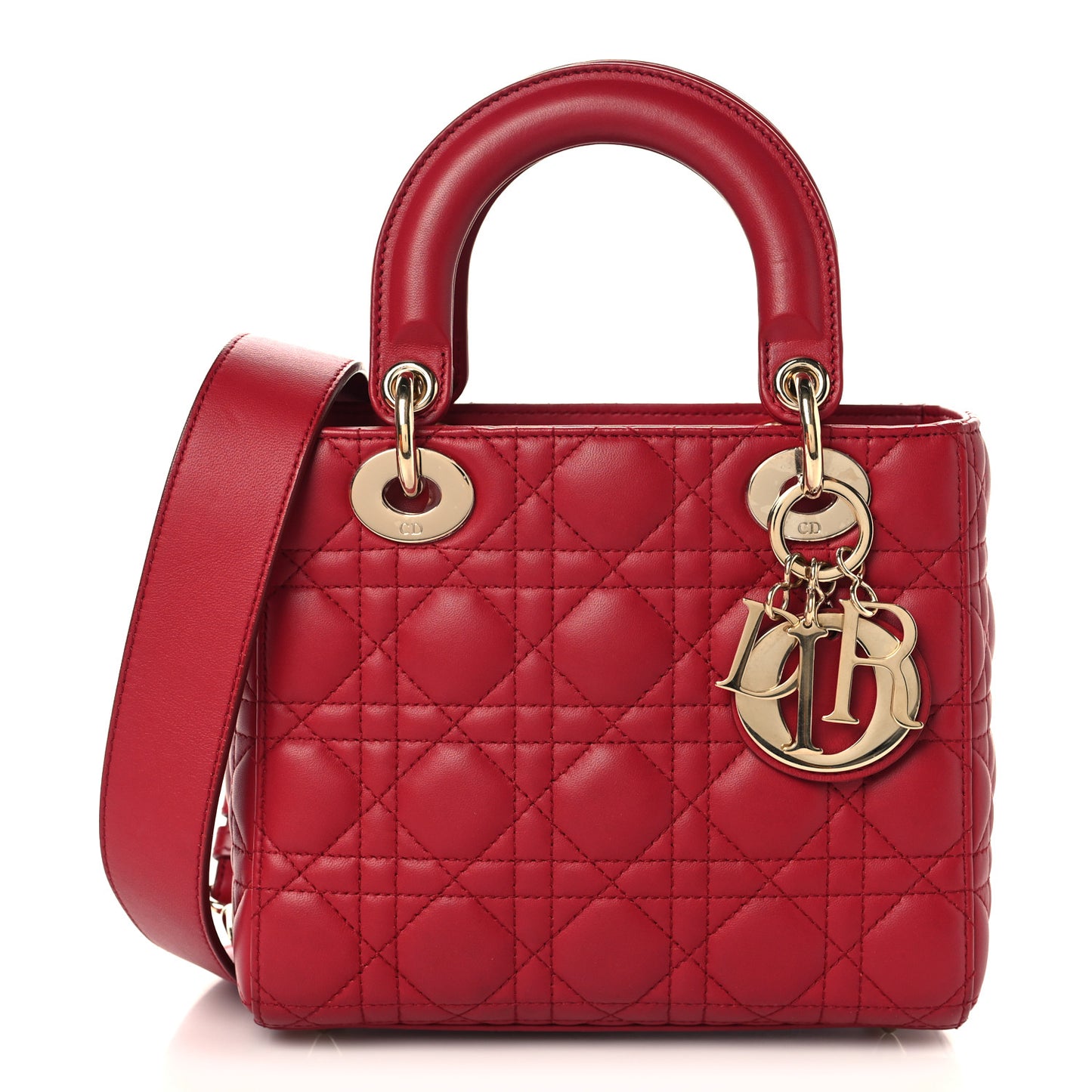 Lambskin Cannage Small My ABCDior Lady Dior Red