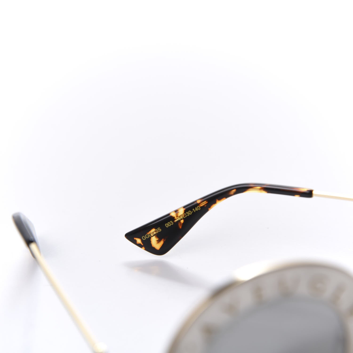 Gucci Metal L'Aveugle Par Amour Round Frame Sunglasses GG0113S White 5 of 8