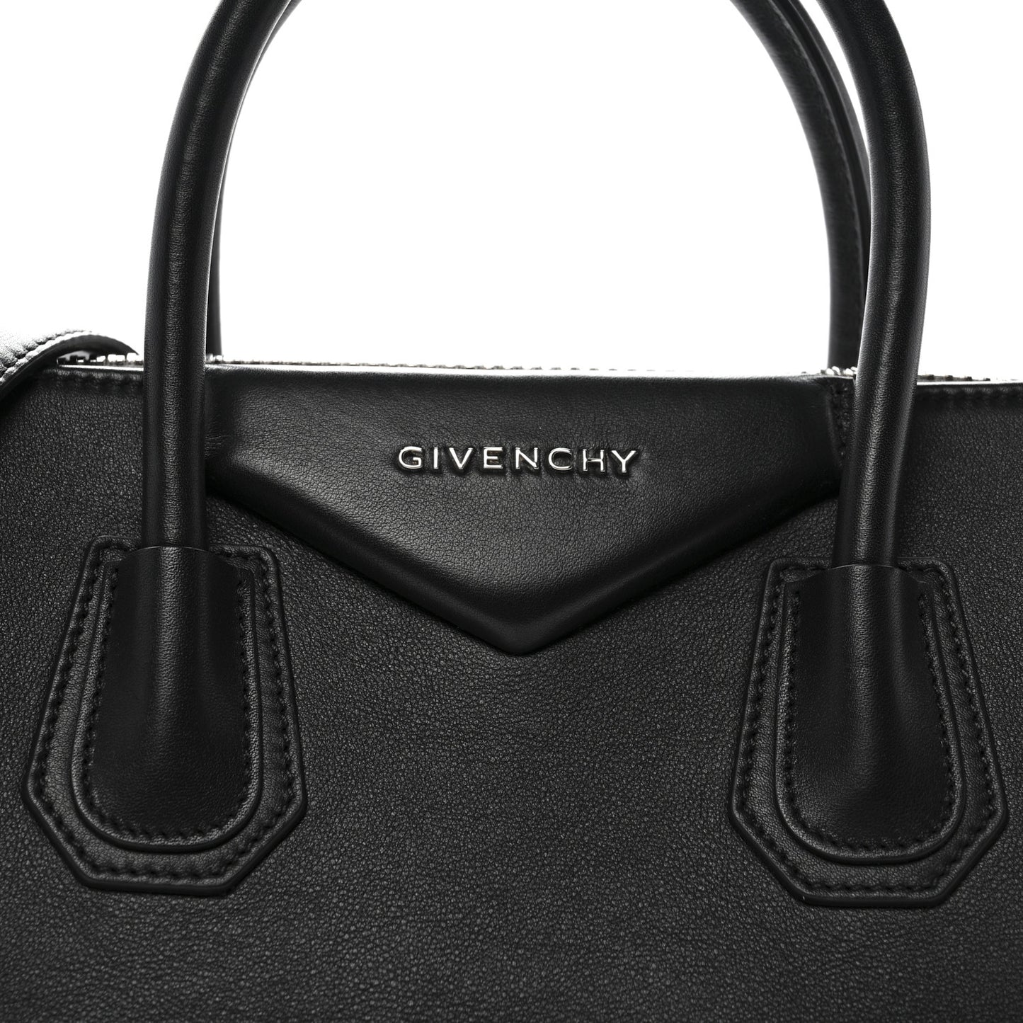 Calfskin Signature Logo Small Antigona Black