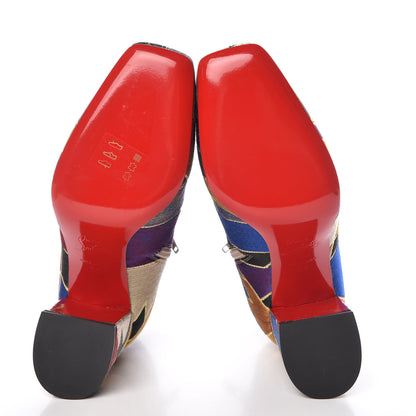 Christian Louboutin Nappa Silk Tissu Geometrique Hilconico 85 Booties 36 Multicolor 5 of 8
