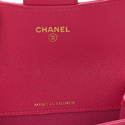 Chanel Caviar Quilted Flap Card Holder Wallet Dark Pink 6 of 9