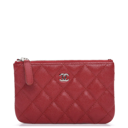 Chanel Caviar Quilted Small Cosmetic Case Red 1 of 8
