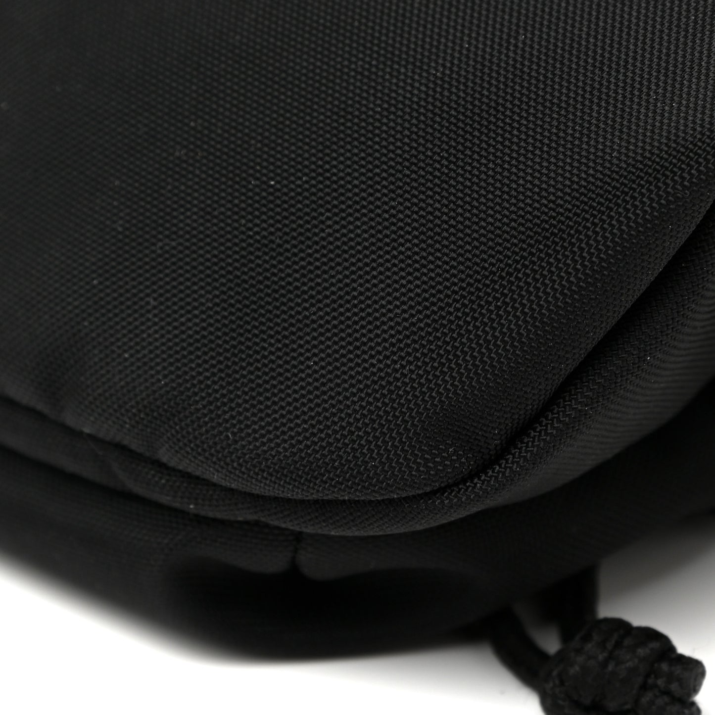 Sport Nylon Logo Embroidered Wheel Belt Bag Black White
