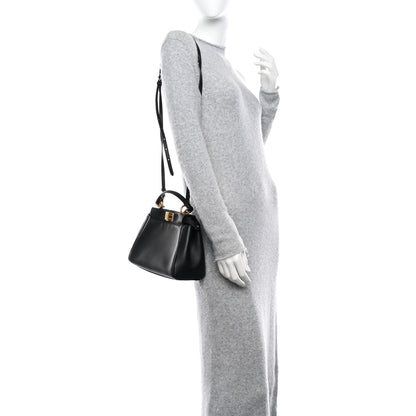 Fendi Nappa Mini Peekaboo Iconic Satchel Black 2 of 9