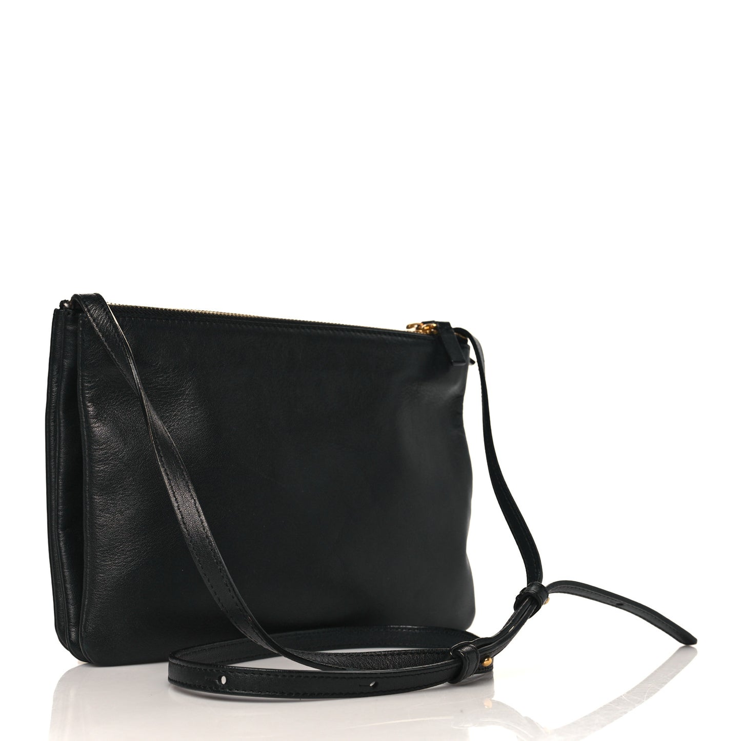 Lambskin Large Trio Crossbody Bag Black