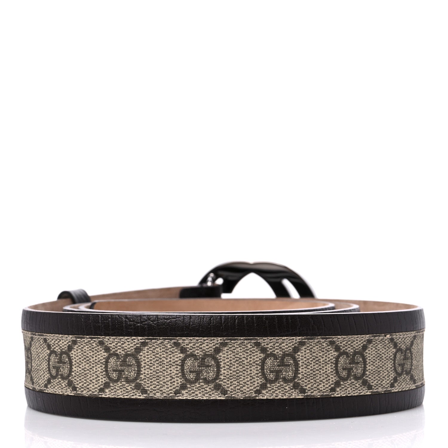 Gucci GG Supreme Monogram Niagara Lux Calfskin Interlocking G 40mm Belt 125 50 Beige Ebony Cocoa 2 of 5