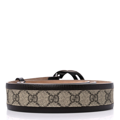 Gucci GG Supreme Monogram Niagara Lux Calfskin Interlocking G 40mm Belt 125 50 Beige Ebony Cocoa 2 of 5
