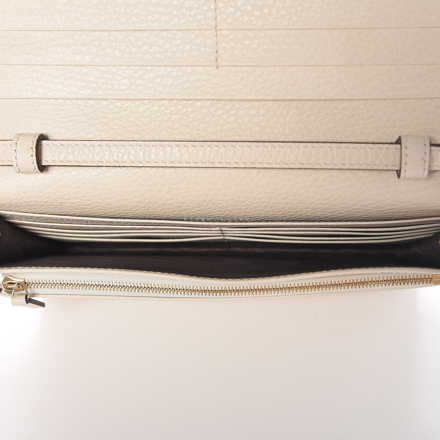Dollar Calfskin Mini Swing Wallet Bag Mystic White
