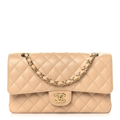 Chanel Caviar Quilted Medium Double Flap Beige 1 of 11