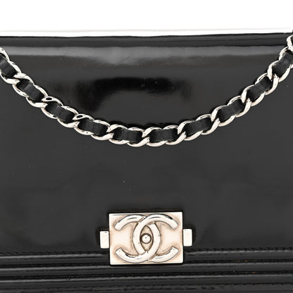 Chanel Glazed Calfskin Boy Wallet On Chain WOC Black 9 of 16