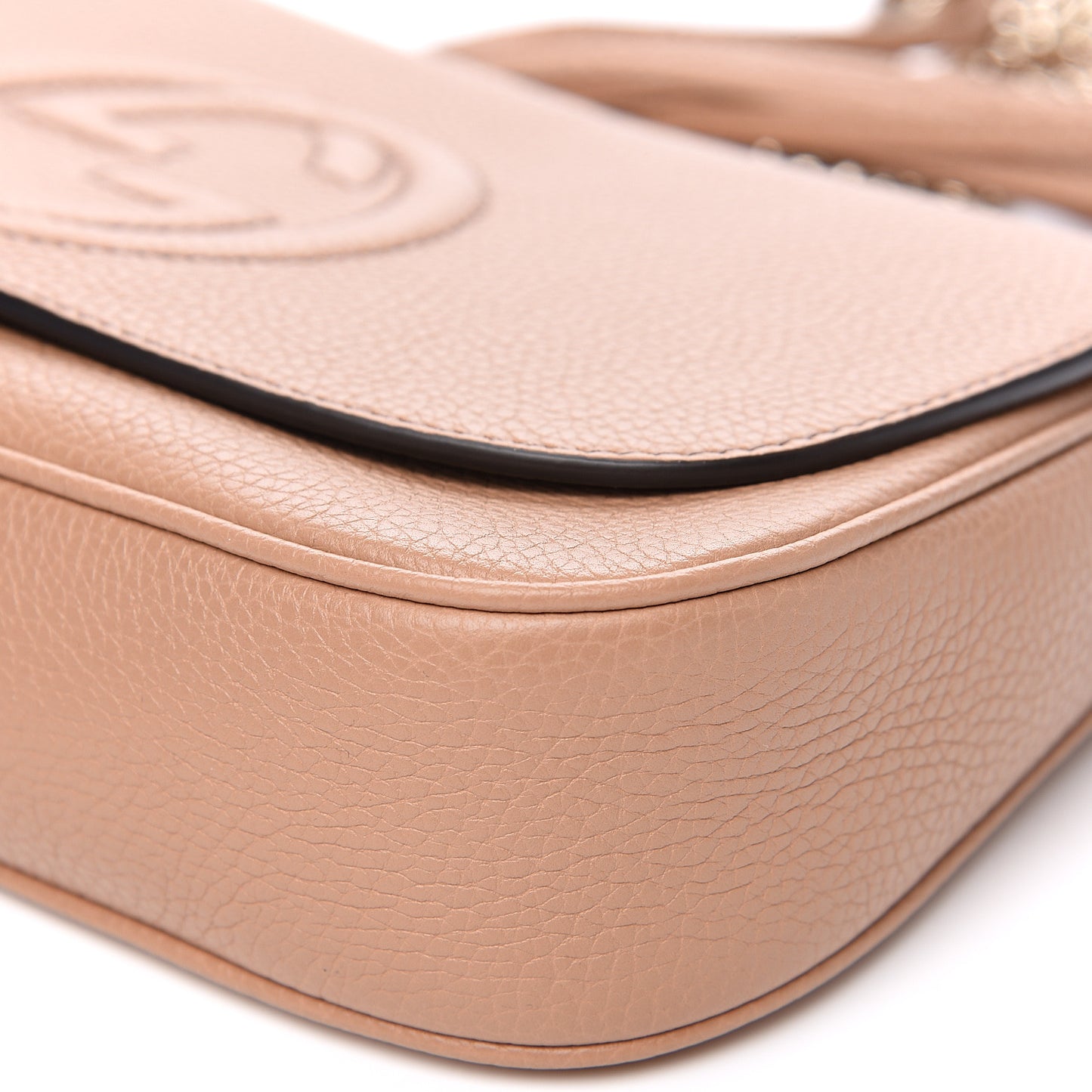 Pebbled Calfskin Medium Soho Flap Crossbody Camelia