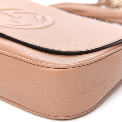 Gucci Pebbled Calfskin Medium Soho Flap Crossbody Camelia 8 of 9