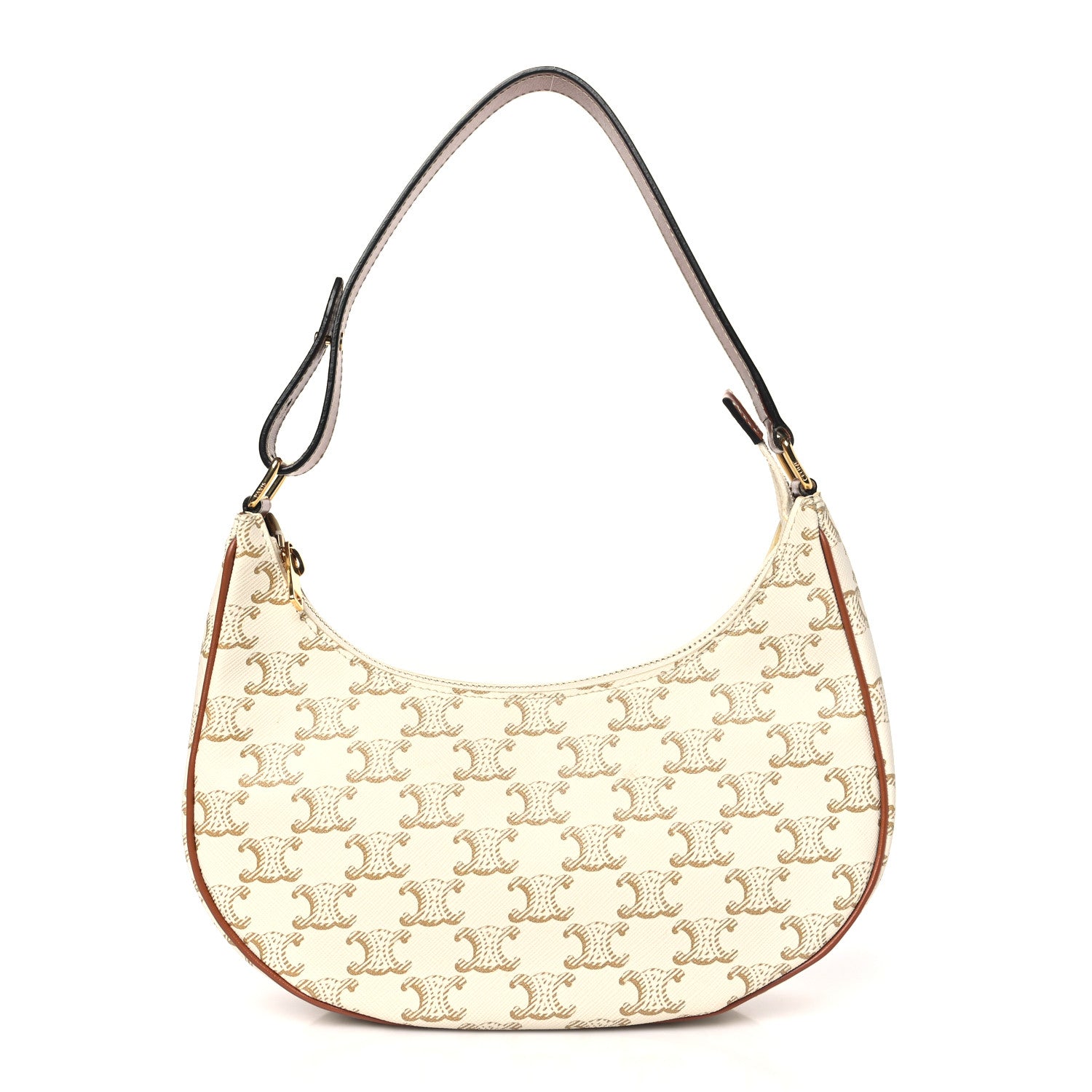 Celine Canvas Calfskin Ava Triomphe Shoulder Bag White 1 of 7