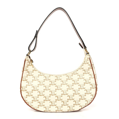 Celine Canvas Calfskin Ava Triomphe Shoulder Bag White 1 of 7