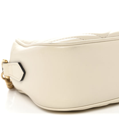 Gucci Calfskin Matelasse Small GG Marmont Chain Shoulder Bag White 8 of 11